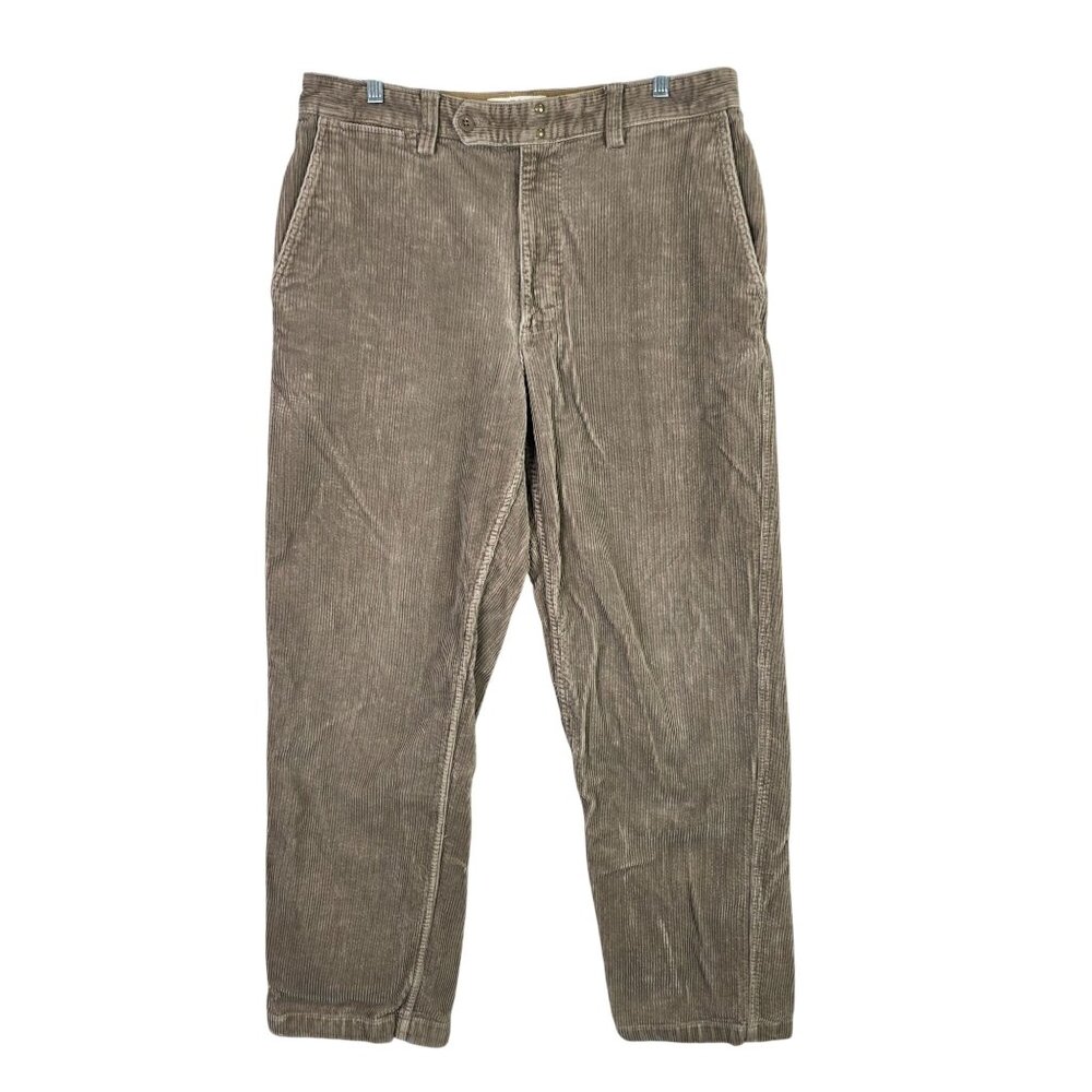 Mens Gap Khaki Beige Straight Corduroy Pants 100% Cotton Classic Fit Size 36X34